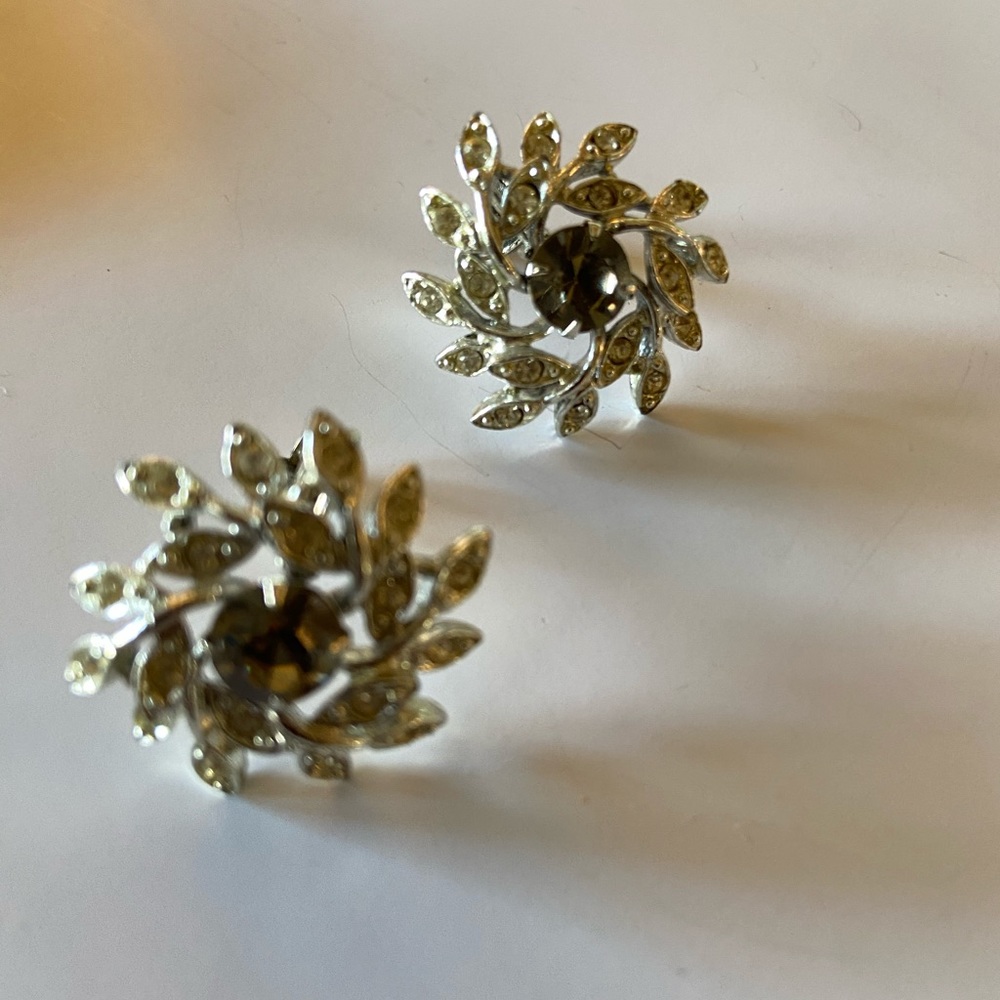Vintage rhinestone clip-on earrings
